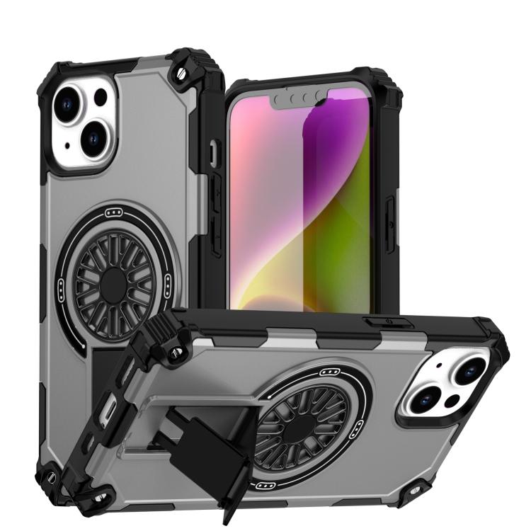 Shockproof Kickstand Metallic Shaft MagSafe Phone Case