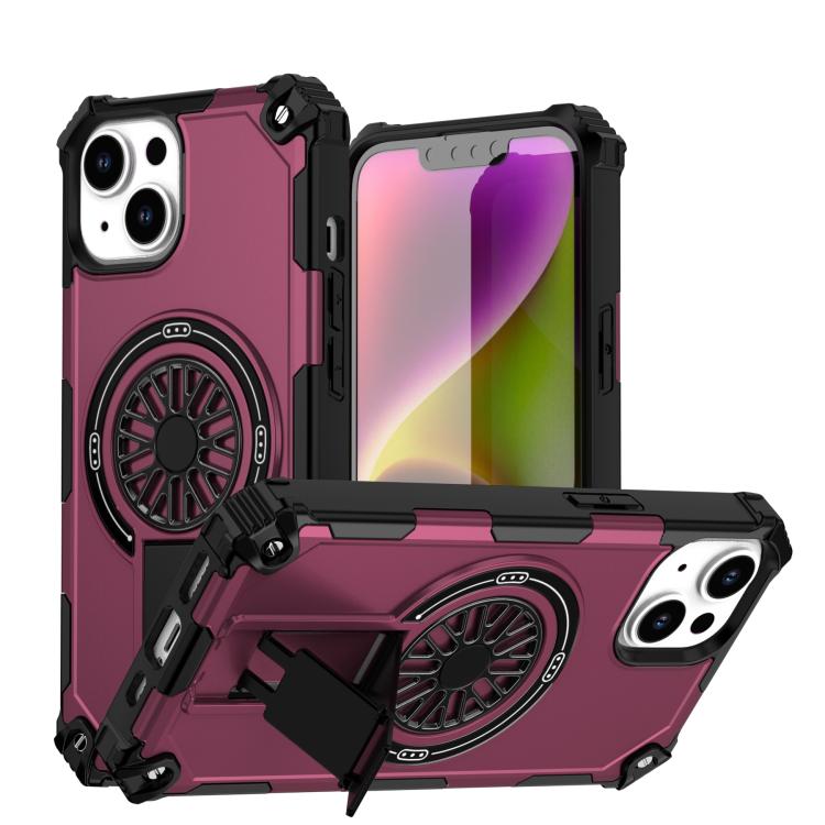 Shockproof Kickstand Metallic Shaft MagSafe Phone Case