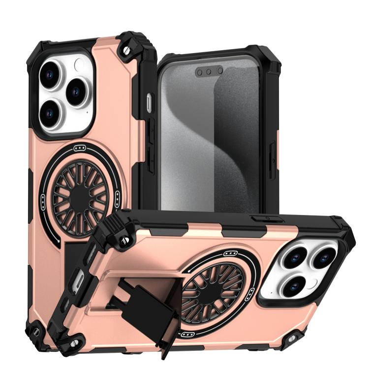 Shockproof Kickstand Metallic Shaft MagSafe Phone Case