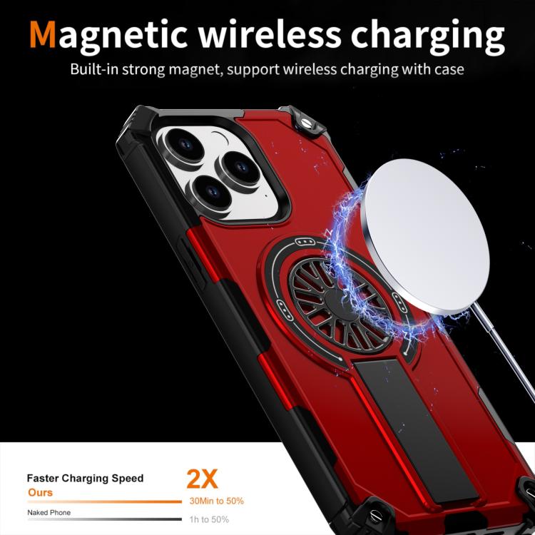Shockproof Kickstand Metallic Shaft MagSafe Phone Case