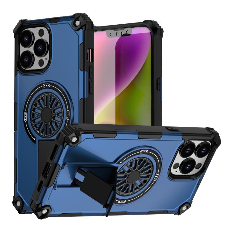 Shockproof Kickstand Metallic Shaft MagSafe Phone Case