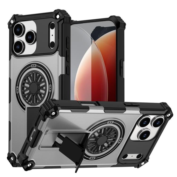 Shockproof Kickstand Metallic Shaft MagSafe Phone Case