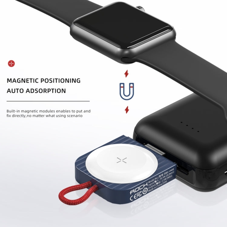 ROCK W26 Portable Magnetic Wireless Charger for Apple Watch Type-C interface, W26 Type-C Interface