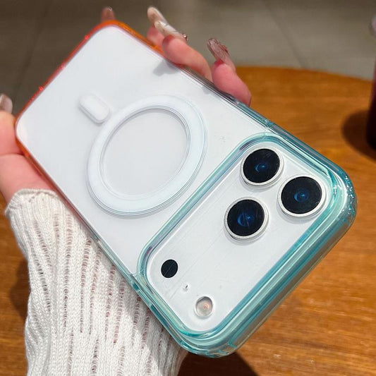 Contrast Color Gradient Transparent MagSafe Phone Case, For iPhone 17 Pro Max, For iPhone 17 Pro, For iPhone 17, For iPhone 17 Air, For iPhone 16 Pro Max, For iPhone 16 Pro