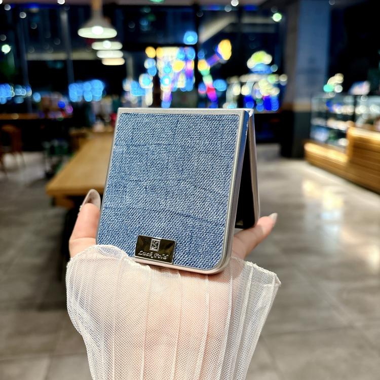 Silver Frame Denim PU + PC Phone Case