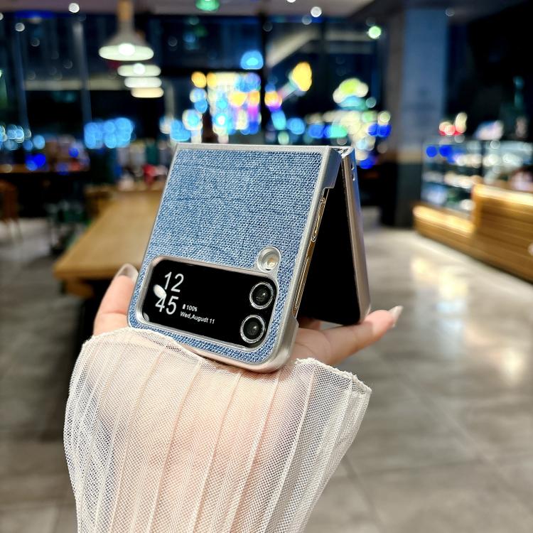 Silver Frame Denim PU + PC Phone Case