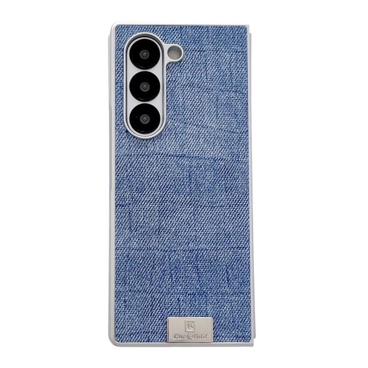Silver Frame Denim PU + PC Phone Case