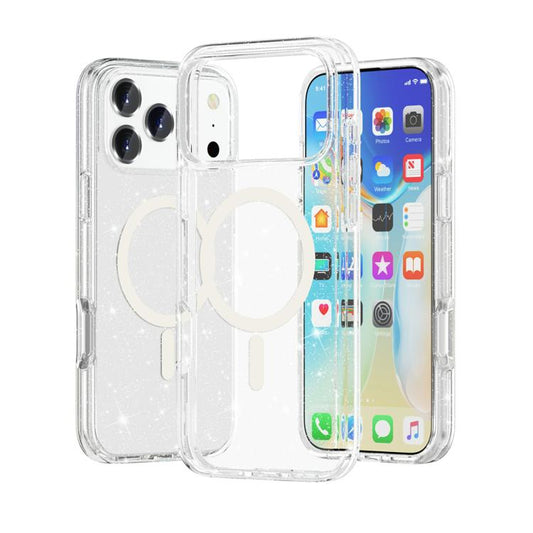Terminator Style Glitter Powder MagSafe Magnetic Phone Case, For iPhone 17 Pro Max, For iPhone 17 Pro, For iPhone 17, For iPhone 17 Air