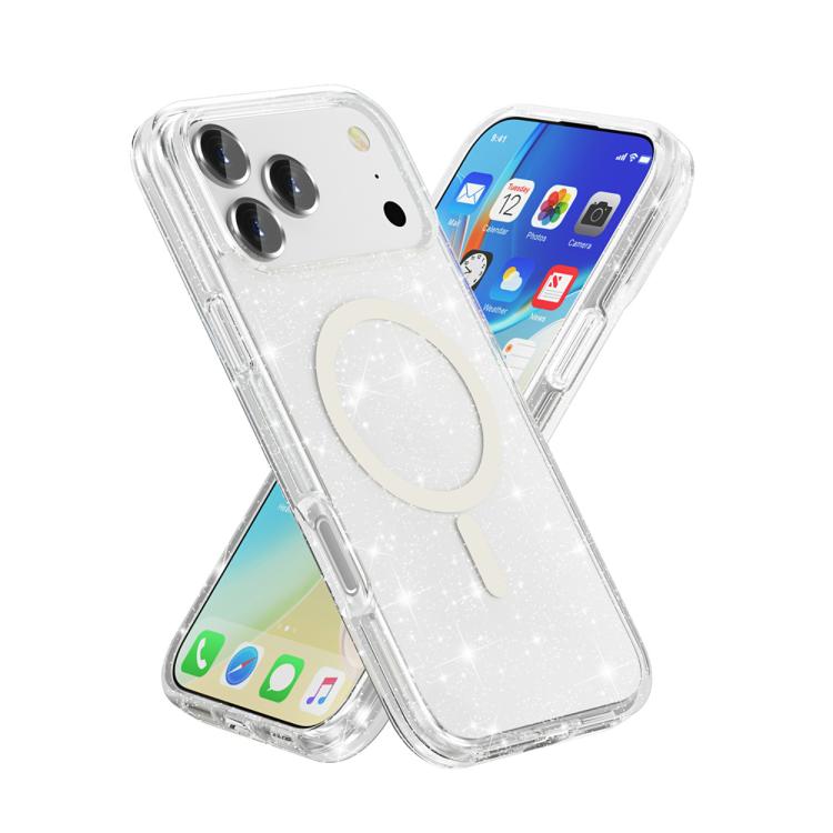 Terminator Style Glitter Powder MagSafe Magnetic Phone Case, For iPhone 17 Pro Max, For iPhone 17 Pro, For iPhone 17, For iPhone 17 Air
