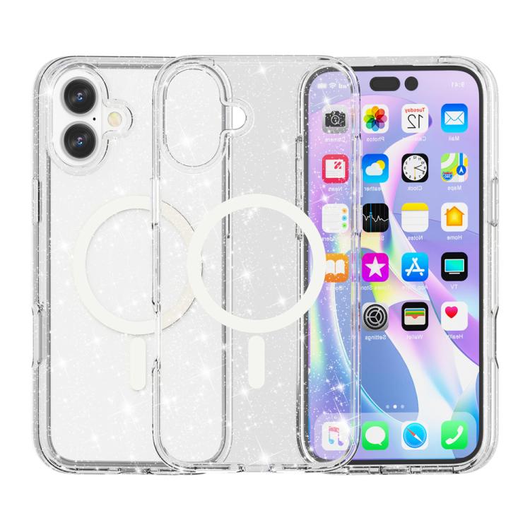 Terminator Style Glitter Powder MagSafe Magnetic Phone Case, For iPhone 17 Pro Max, For iPhone 17 Pro, For iPhone 17, For iPhone 17 Air