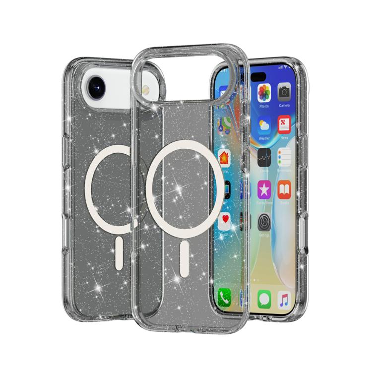 Terminator Style Glitter Powder MagSafe Magnetic Phone Case, For iPhone 17 Pro Max, For iPhone 17 Pro, For iPhone 17, For iPhone 17 Air