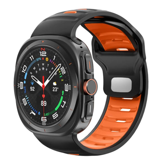 Striped Two Color Silicone Watch Band, For Samsung Galaxy Watch Ultra 47mm