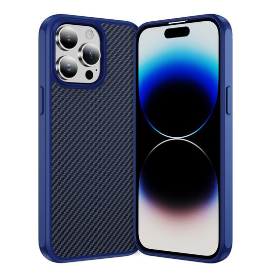 Carbon Fiber Texture Skin-feel Acrylic TPU Phone Case, For iPhone 14 Pro Max