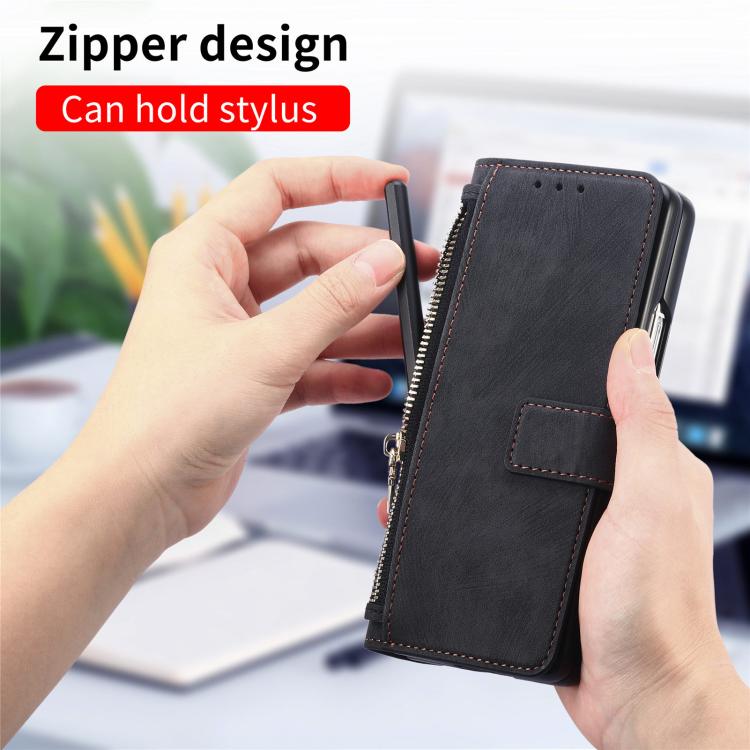 Retro MagSafe Magnetic Zipper Wallet Leather Phone Case