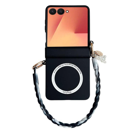 Integrated Hinge Side Buckle MagSafe Skin Feel PC Phone Case with Strap