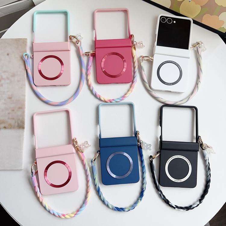 Integrated Hinge Side Buckle MagSafe Skin Feel PC Phone Case with Strap