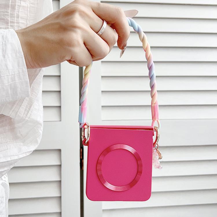 Integrated Hinge Side Buckle MagSafe Skin Feel PC Phone Case with Strap