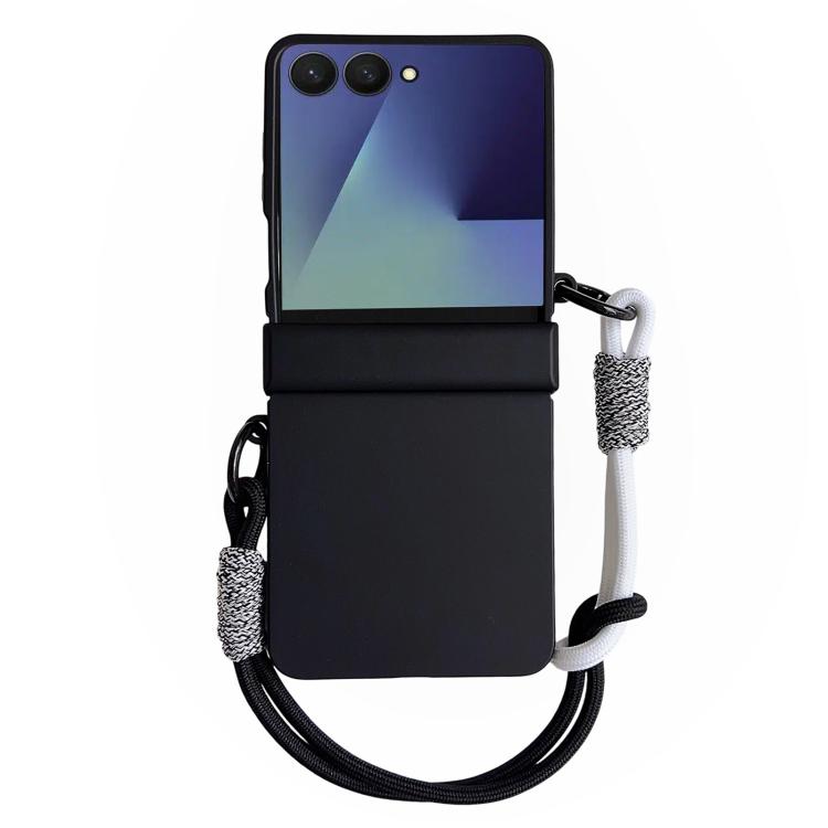 Integrated Hinge Side Buckle Skin Feel PC Phone Case with Strap