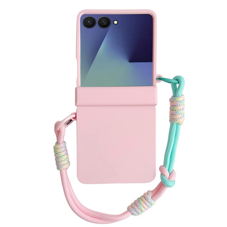 Integrated Hinge Side Buckle Skin Feel PC Phone Case with Strap