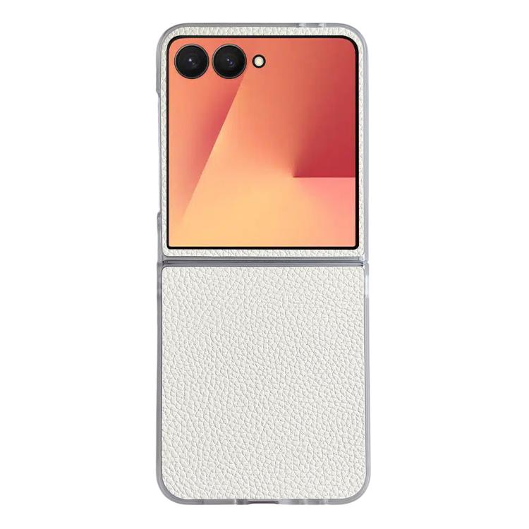 Litchi Texture Leather Clear Jelly PC Phone Case