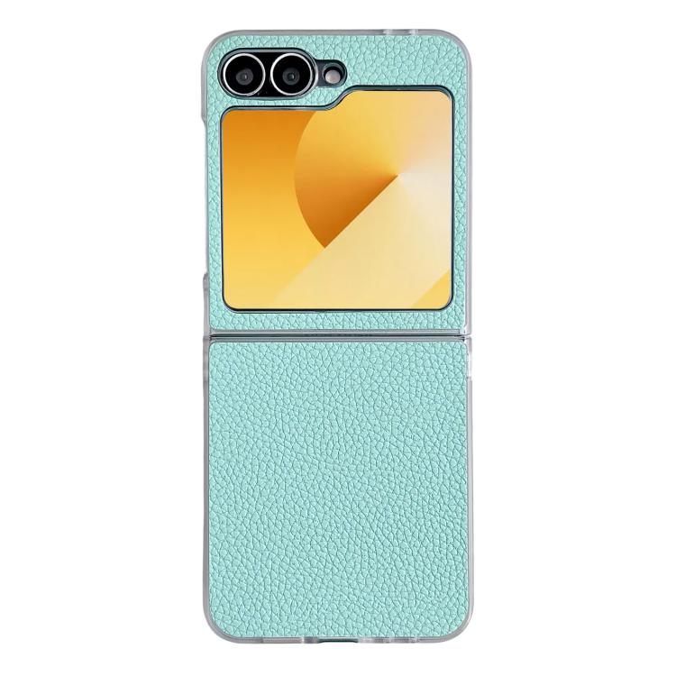 Litchi Texture Leather Clear Jelly PC Phone Case