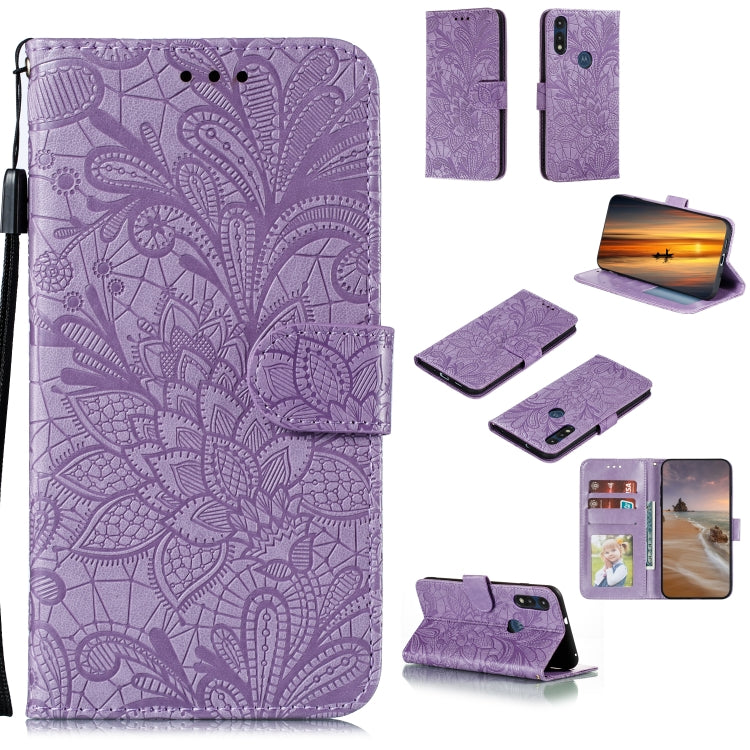 Lace Flower Horizontal Flip Leather Case with Holder & Card Slots & Wallet & Photo Frame, For LG K41S / K51S, For LG K61, For Motorola Moto E (2020) / Moto E7, For Motorola Moto Edge+