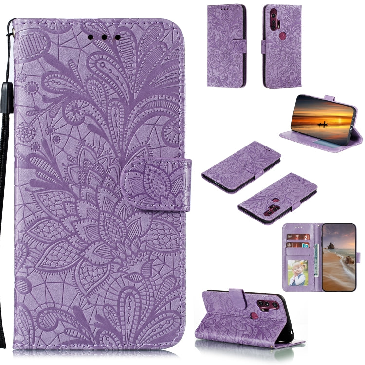 Lace Flower Horizontal Flip Leather Case with Holder & Card Slots & Wallet & Photo Frame, For LG K41S / K51S, For LG K61, For Motorola Moto E (2020) / Moto E7, For Motorola Moto Edge+