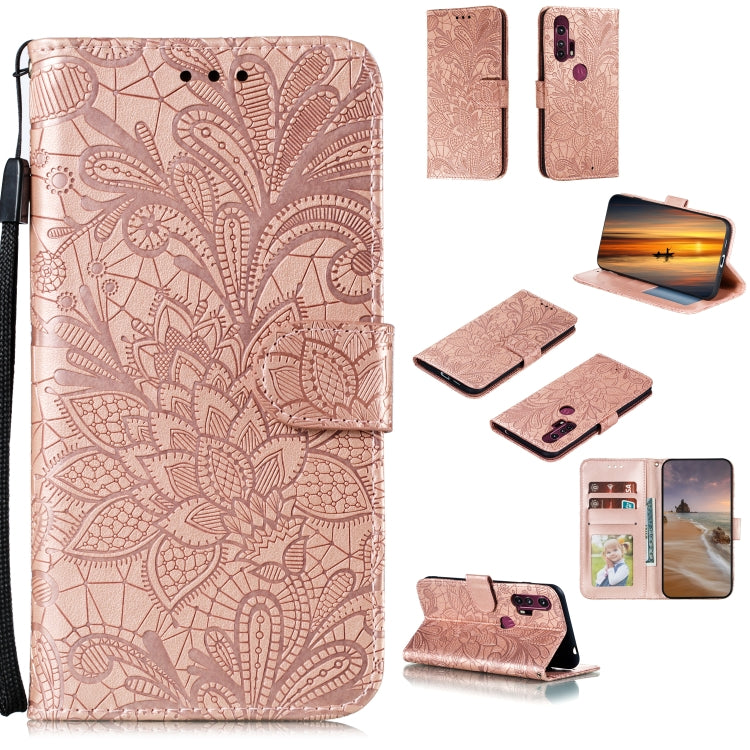 Lace Flower Horizontal Flip Leather Case with Holder & Card Slots & Wallet & Photo Frame, For LG K41S / K51S, For LG K61, For Motorola Moto E (2020) / Moto E7, For Motorola Moto Edge+