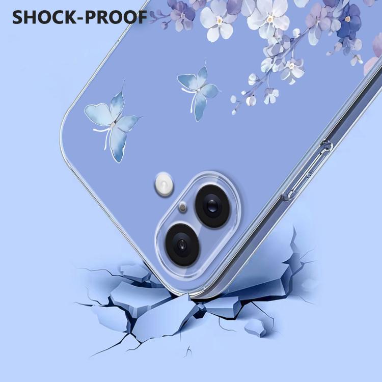 Flower Pattern Painted TPU Phone Case, For iPhone 16, For iPhone 15 Pro Max, For iPhone 15 Pro, For iPhone 15 Plus