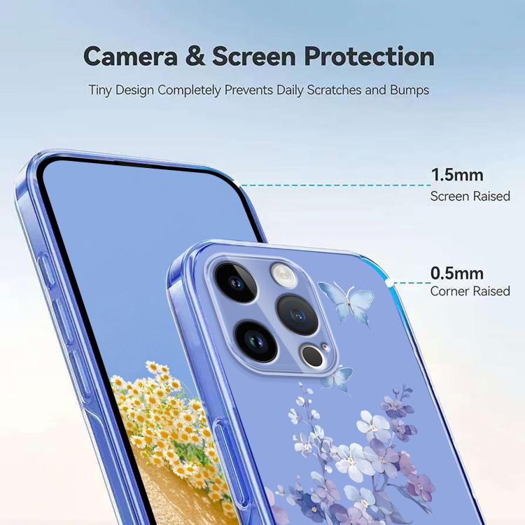 Flower Pattern Painted TPU Phone Case, For iPhone 14 Pro Max, For iPhone SE 2022 / 2020 / 8 / 7, For iPhone 13 Pro Max, For iPhone 13 Pro