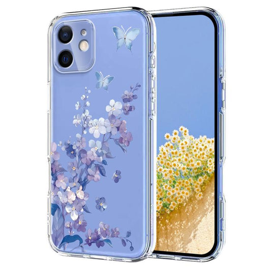 Flower Pattern Painted TPU Phone Case, For iPhone 13 mini, For iPhone 12 Pro / 12, For iPhone 12 Pro Max, For iPhone 12 mini