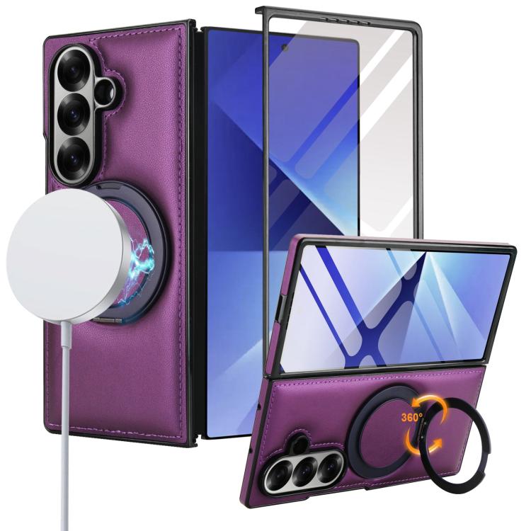 Folding Rotation Holder MagSafe Film Integrated Leather Phone Case