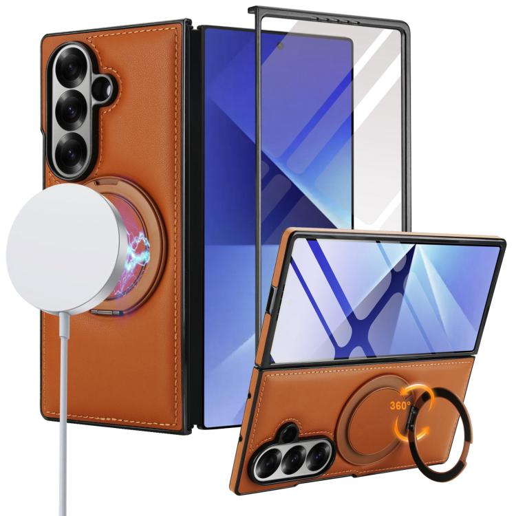 Folding Rotation Holder MagSafe Film Integrated Leather Phone Case