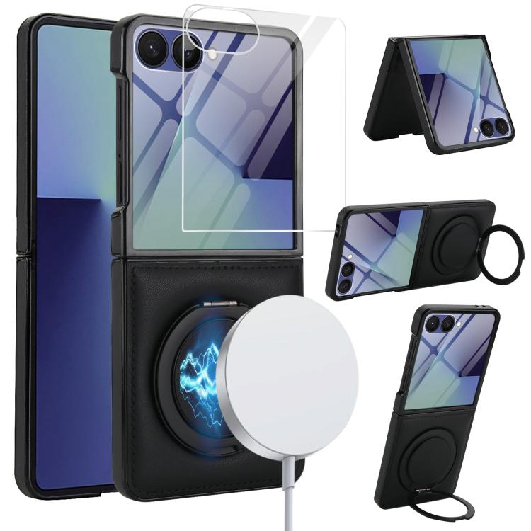 Folding Rotation Holder MagSafe Film Integrated Leather Phone Case