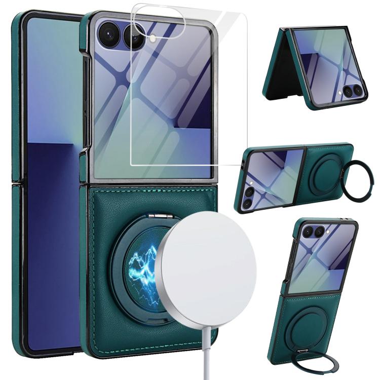Folding Rotation Holder MagSafe Film Integrated Leather Phone Case