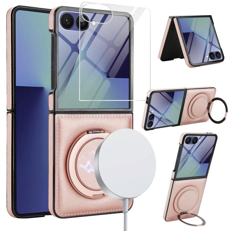 Folding Rotation Holder MagSafe Film Integrated Leather Phone Case