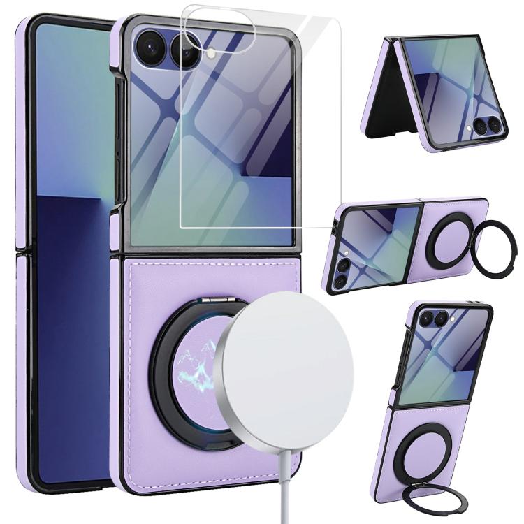 Folding Rotation Holder MagSafe Film Integrated Leather Phone Case