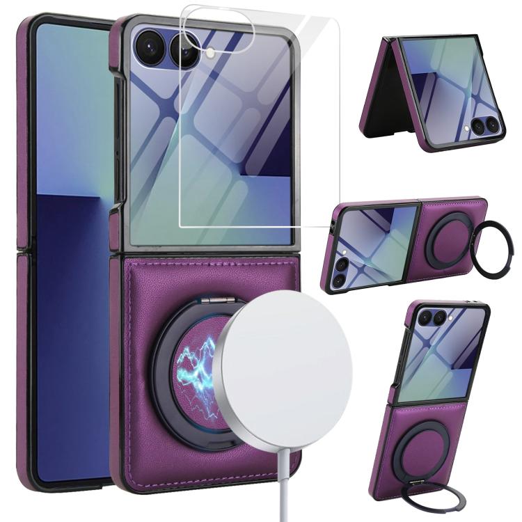 Folding Rotation Holder MagSafe Film Integrated Leather Phone Case