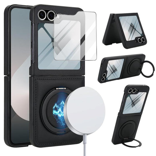 Folding Rotation Holder MagSafe Film Integrated Leather Phone Case