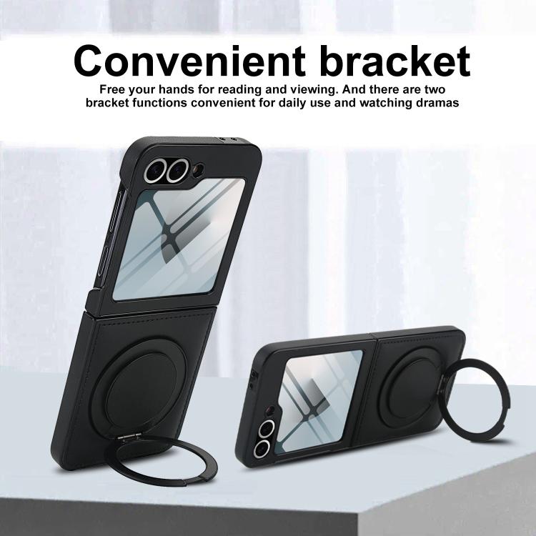 Folding Rotation Holder MagSafe Film Integrated Leather Phone Case