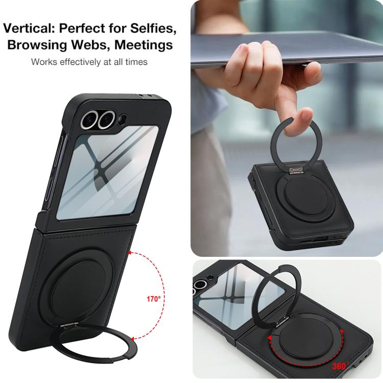 Folding Rotation Holder MagSafe Film Integrated Leather Phone Case