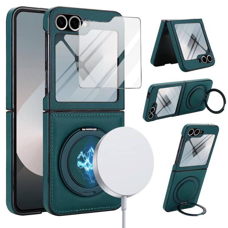 Folding Rotation Holder MagSafe Film Integrated Leather Phone Case