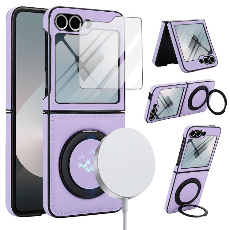 Folding Rotation Holder MagSafe Film Integrated Leather Phone Case