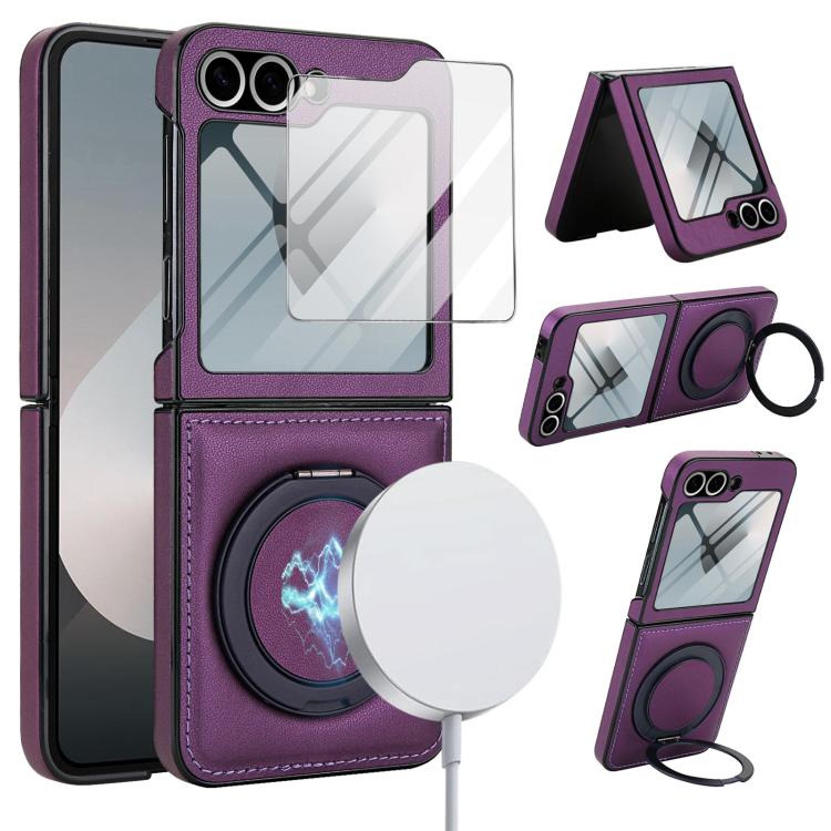 Folding Rotation Holder MagSafe Film Integrated Leather Phone Case