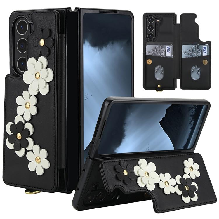 Crossbody Flower Pattern Leather Phone Case