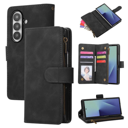 Multifunctional Frosted Zipper Wallet Leather Phone Case