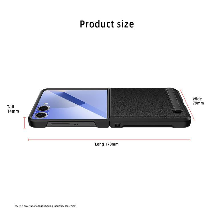 Integrated Invisible Bracket Litchi Skin Pasting Phone Case