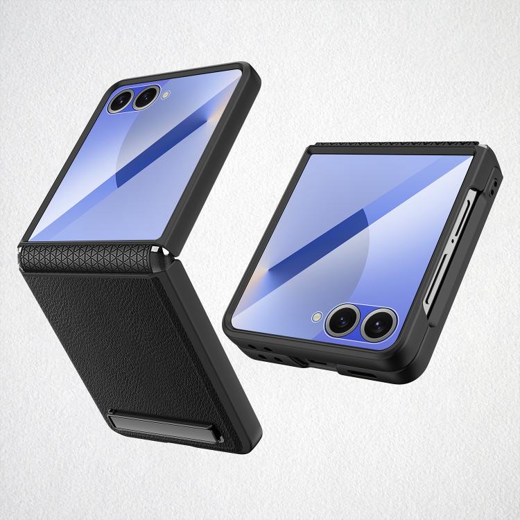 Integrated Invisible Bracket Litchi Skin Pasting Phone Case