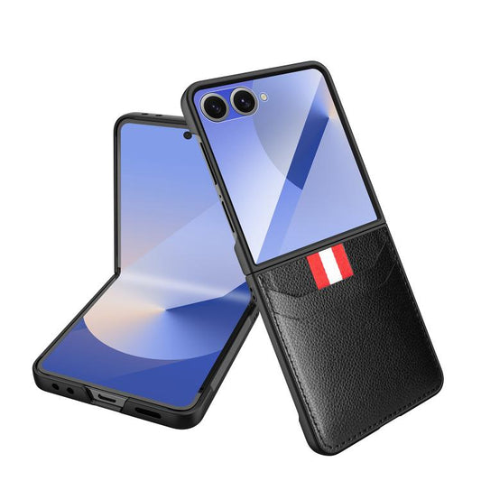 Integrated Webbing Card Slot Les Film Litchi Skin Pasting Phone Case