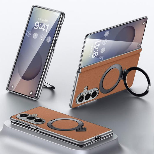 SULADA Top Grain Leather MagSafe Magnetic Holder Phone Case